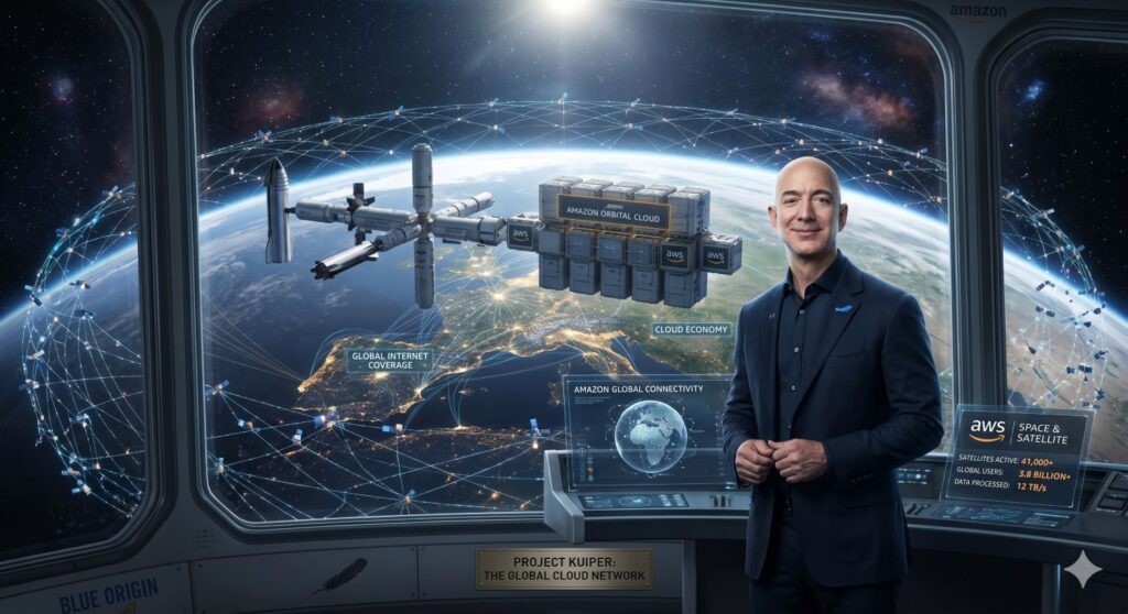 베이조스가 그리는 우주 인터넷 및 클라우드 시장의 아마존(AWS)