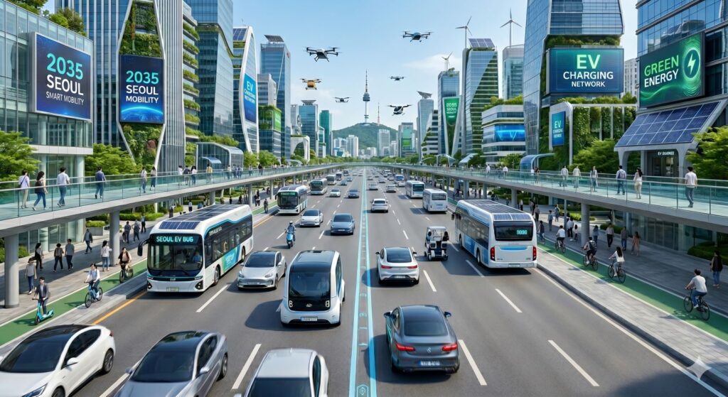 전기차(BEV, PHEV)가 대세인 2035년 상상도